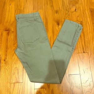 Olive green skinny jeans size